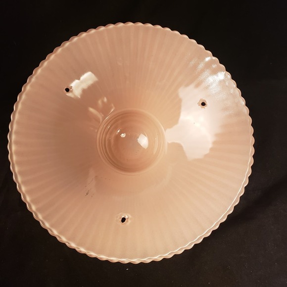Vintage Art Deco Pink Glass Macbeth Evans Petalware Glass Ceiling Light Shade - Picture 4 of 8